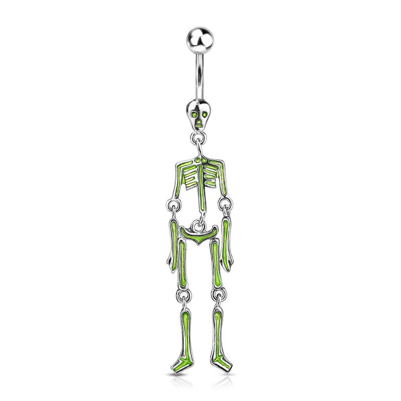 316L Surgical Steel 316L Surgical Steel Skeleton Dangle Belly Button Ring