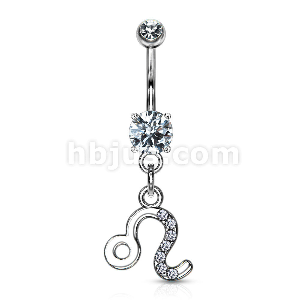316L Surgical Steel 316L Surgical Steel Zodiac Symbol With Clear Gems... - Image 5
