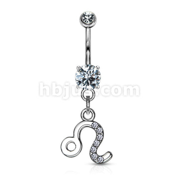 316L Surgical Steel 316L Surgical Steel Zodiac Symbol With Clear Gems... - Image 5