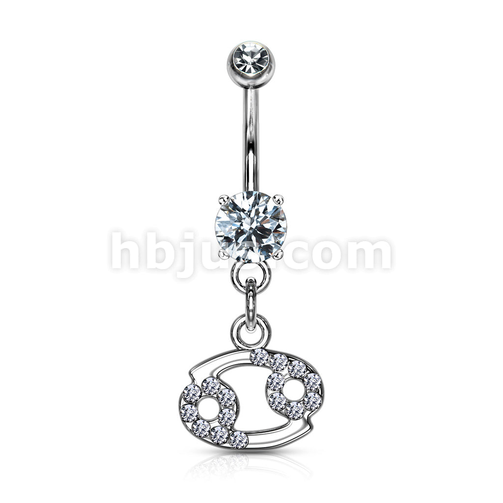 316L Surgical Steel 316L Surgical Steel Zodiac Symbol With Clear Gems... - Image 6