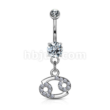 316L Surgical Steel 316L Surgical Steel Zodiac Symbol With Clear Gems... - Image 6