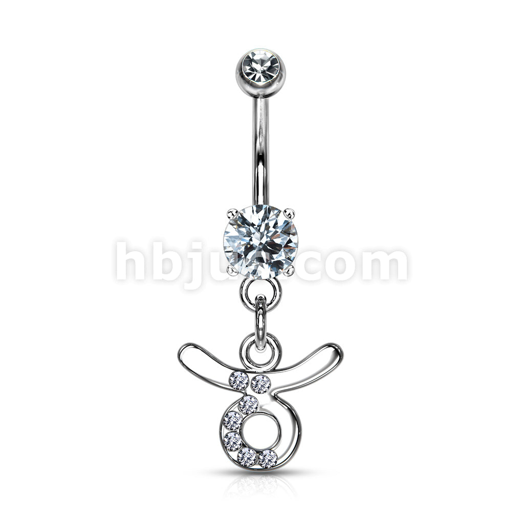 316L Surgical Steel 316L Surgical Steel Zodiac Symbol With Clear Gems... - Image 7
