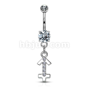 316L Surgical Steel 316L Surgical Steel Zodiac Symbol With Clear Gems... - Image 8