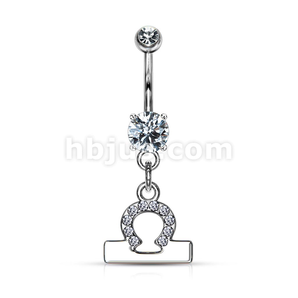 316L Surgical Steel 316L Surgical Steel Zodiac Symbol With Clear Gems... - Image 9