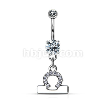 316L Surgical Steel 316L Surgical Steel Zodiac Symbol With Clear Gems... - Image 9