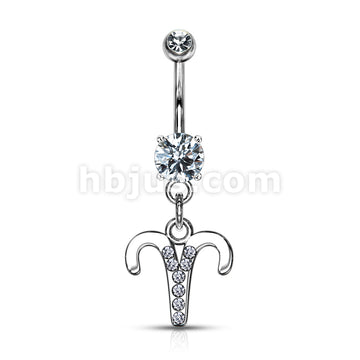 316L Surgical Steel 316L Surgical Steel Zodiac Symbol With Clear Gems... - Image 10