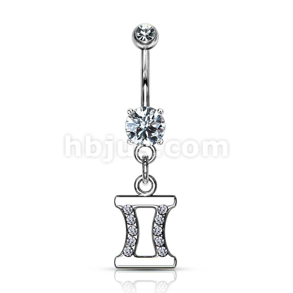316L Surgical Steel 316L Surgical Steel Zodiac Symbol With Clear Gems... - Image 13