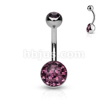 8mm  Austrian Crystal Paved Ferido Dome Bottom and Gem Set Top Ball... - Image 2