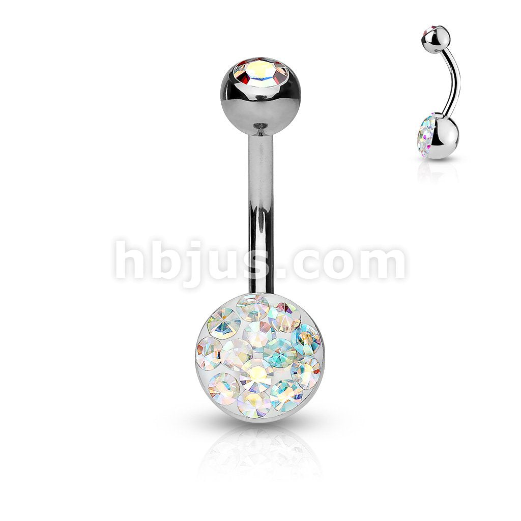 8mm  Austrian Crystal Paved Ferido Dome Bottom and Gem Set Top Ball... - Image 3