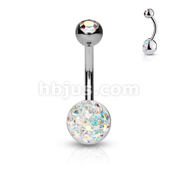 8mm  Austrian Crystal Paved Ferido Dome Bottom and Gem Set Top Ball... - Image 3