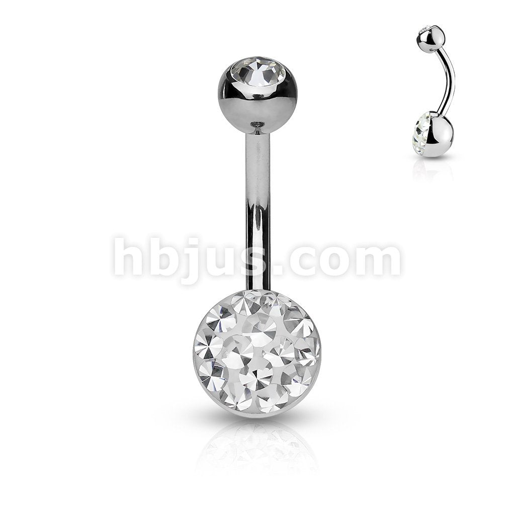 8mm  Austrian Crystal Paved Ferido Dome Bottom and Gem Set Top Ball... - Image 5