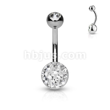 8mm  Austrian Crystal Paved Ferido Dome Bottom and Gem Set Top Ball... - Image 5