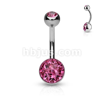 8mm  Austrian Crystal Paved Ferido Dome Bottom and Gem Set Top Ball... - Image 8