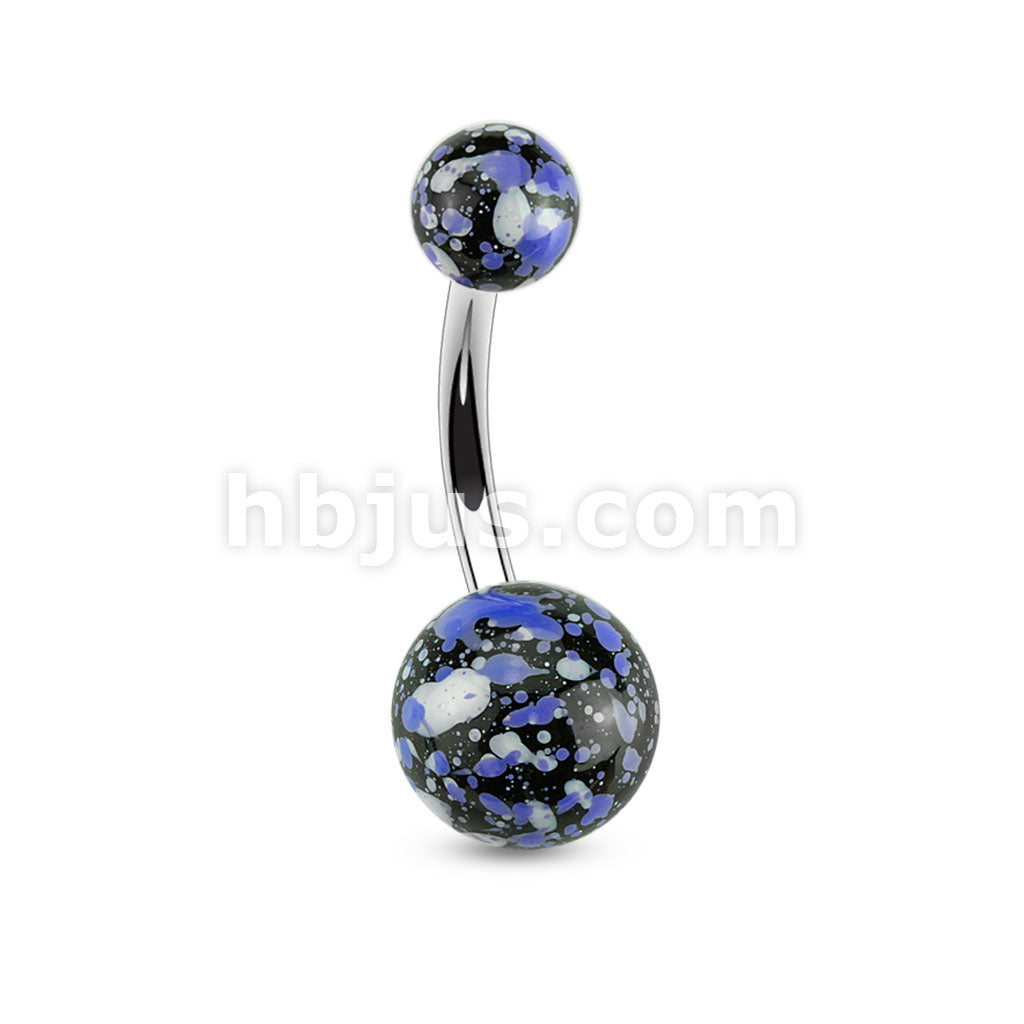 Splatter on 316L Surgical Steel Navel Ring - Image 2