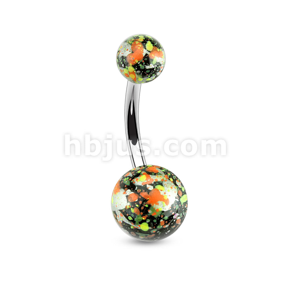 Splatter on 316L Surgical Steel Navel Ring - Image 3