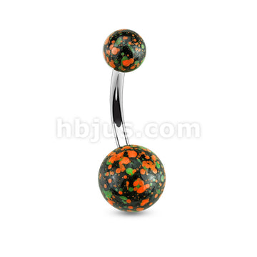 Splatter on 316L Surgical Steel Navel Ring - Image 4