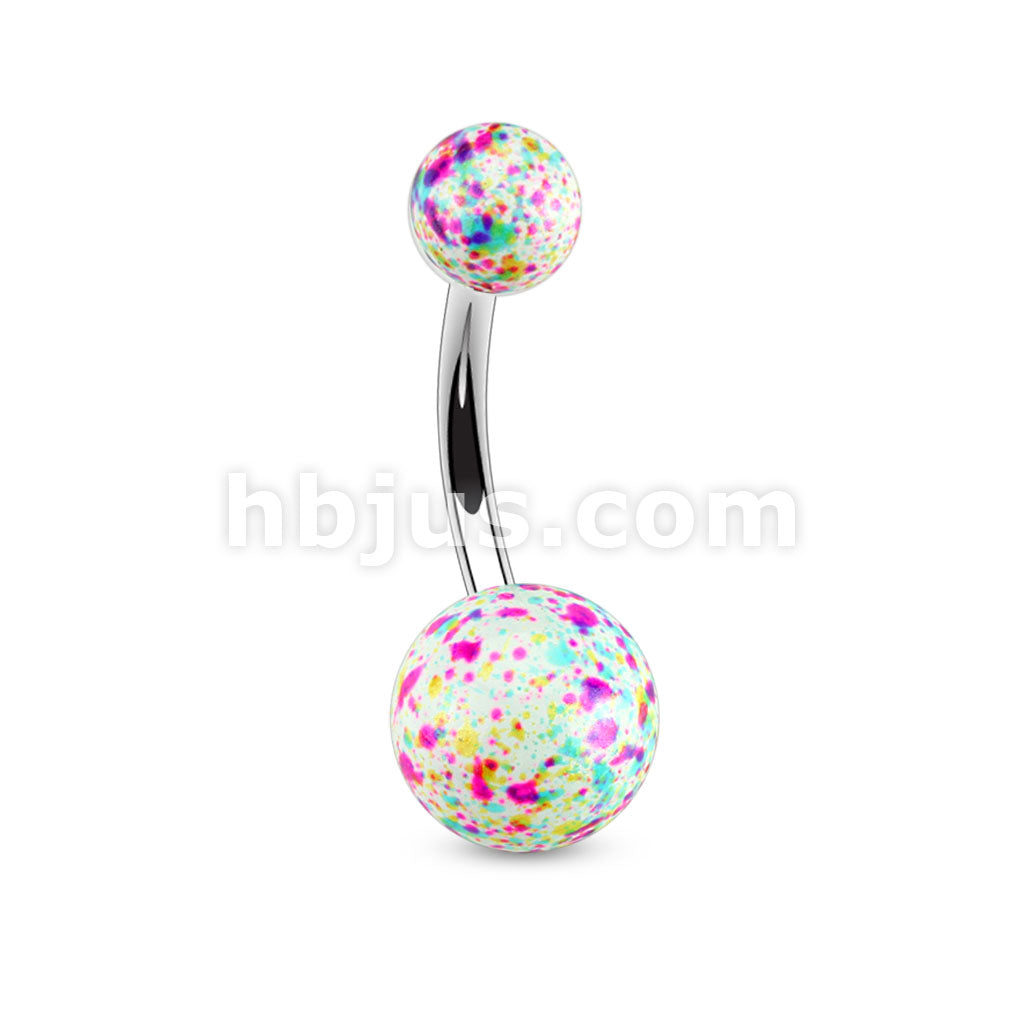 Splatter on 316L Surgical Steel Navel Ring - Image 6