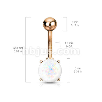 316L Surgical Steel Opal Glitter Prong Set Rose Gold IP Over 316L... - Image 10