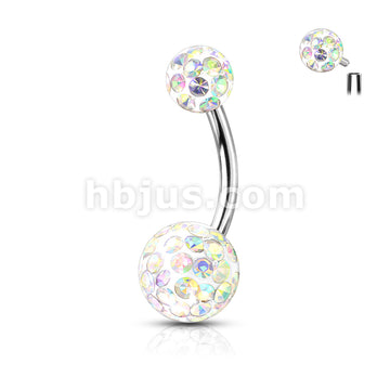 Internally Threaded 316L Surgical Steel Belly Rings with Epoxy Covered... - Image 3