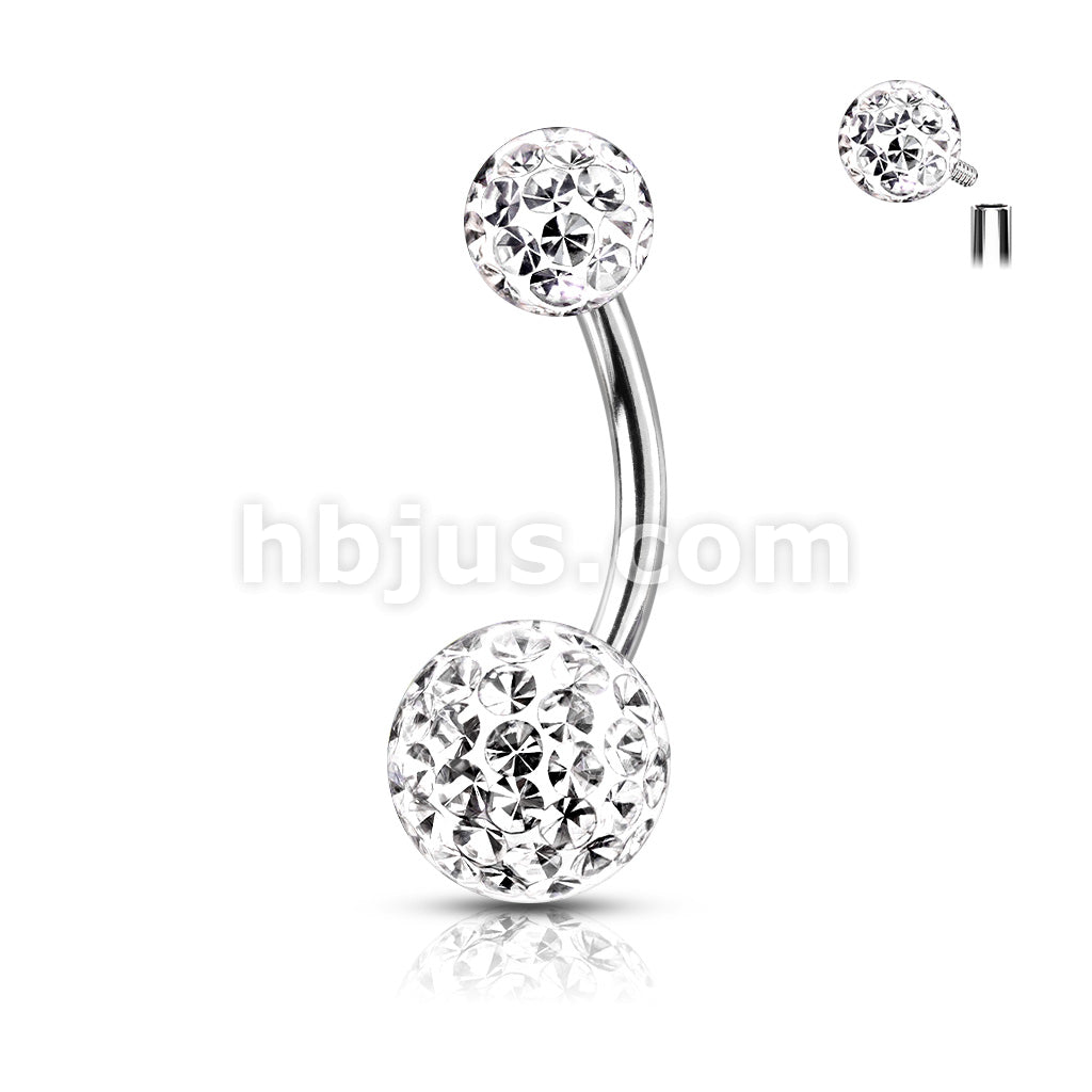 Internally Threaded 316L Surgical Steel Belly Rings with Epoxy Covered... - Image 4