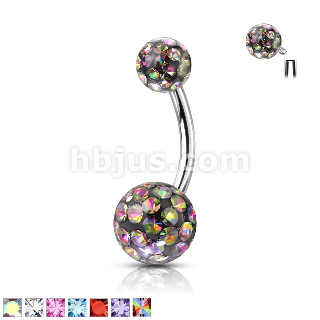 Internally Threaded 316L Surgical Steel Belly Rings with Epoxy Covered... - Image 2
