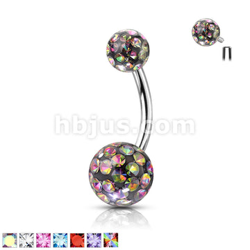 Internally Threaded 316L Surgical Steel Belly Rings with Epoxy Covered... - Image 2