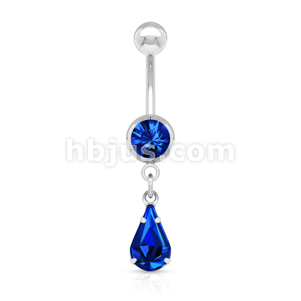 316L Surgical Steel 316L Surgical Steel Tear Drop Dangle Charm Belly... - Image 2