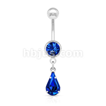 316L Surgical Steel 316L Surgical Steel Tear Drop Dangle Charm Belly... - Image 2
