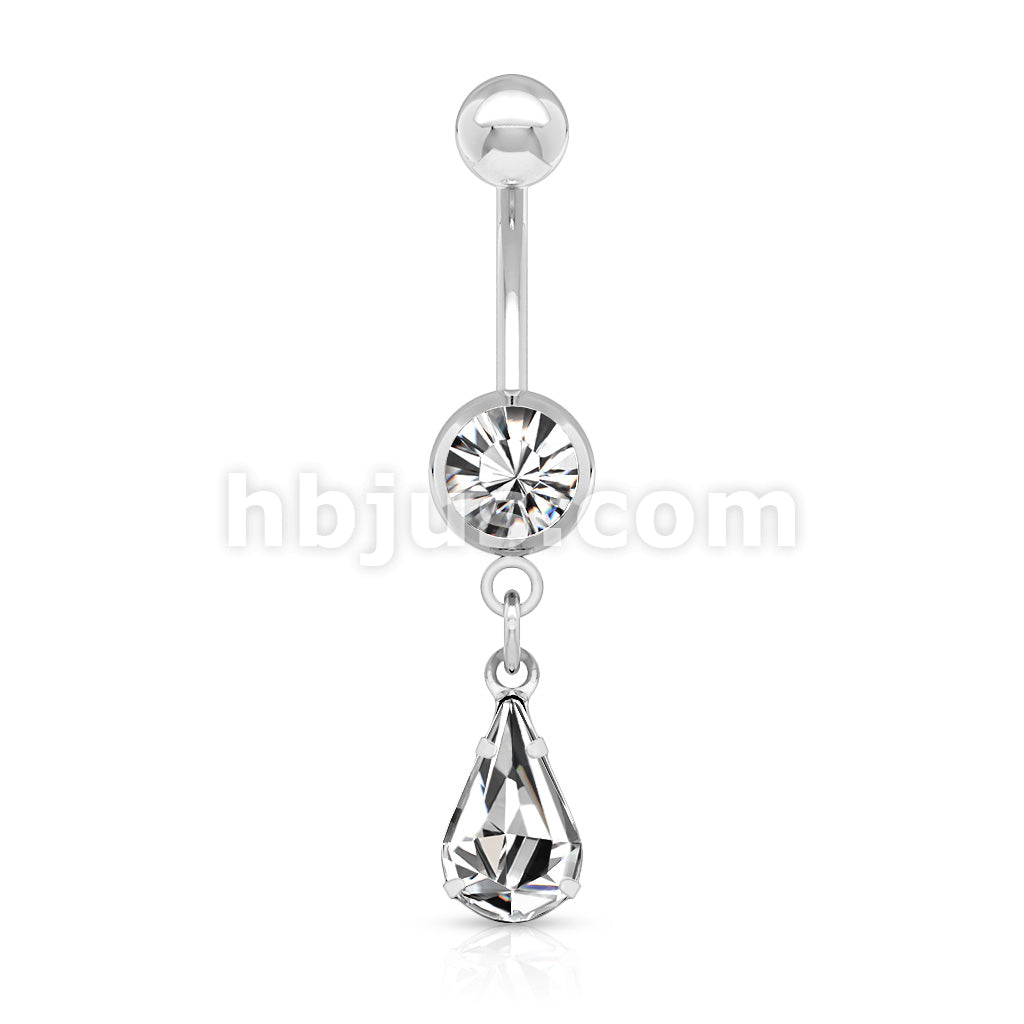 316L Surgical Steel 316L Surgical Steel Tear Drop Dangle Charm Belly... - Image 3