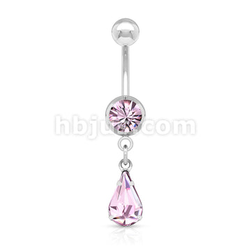 316L Surgical Steel 316L Surgical Steel Tear Drop Dangle Charm Belly... - Image 4