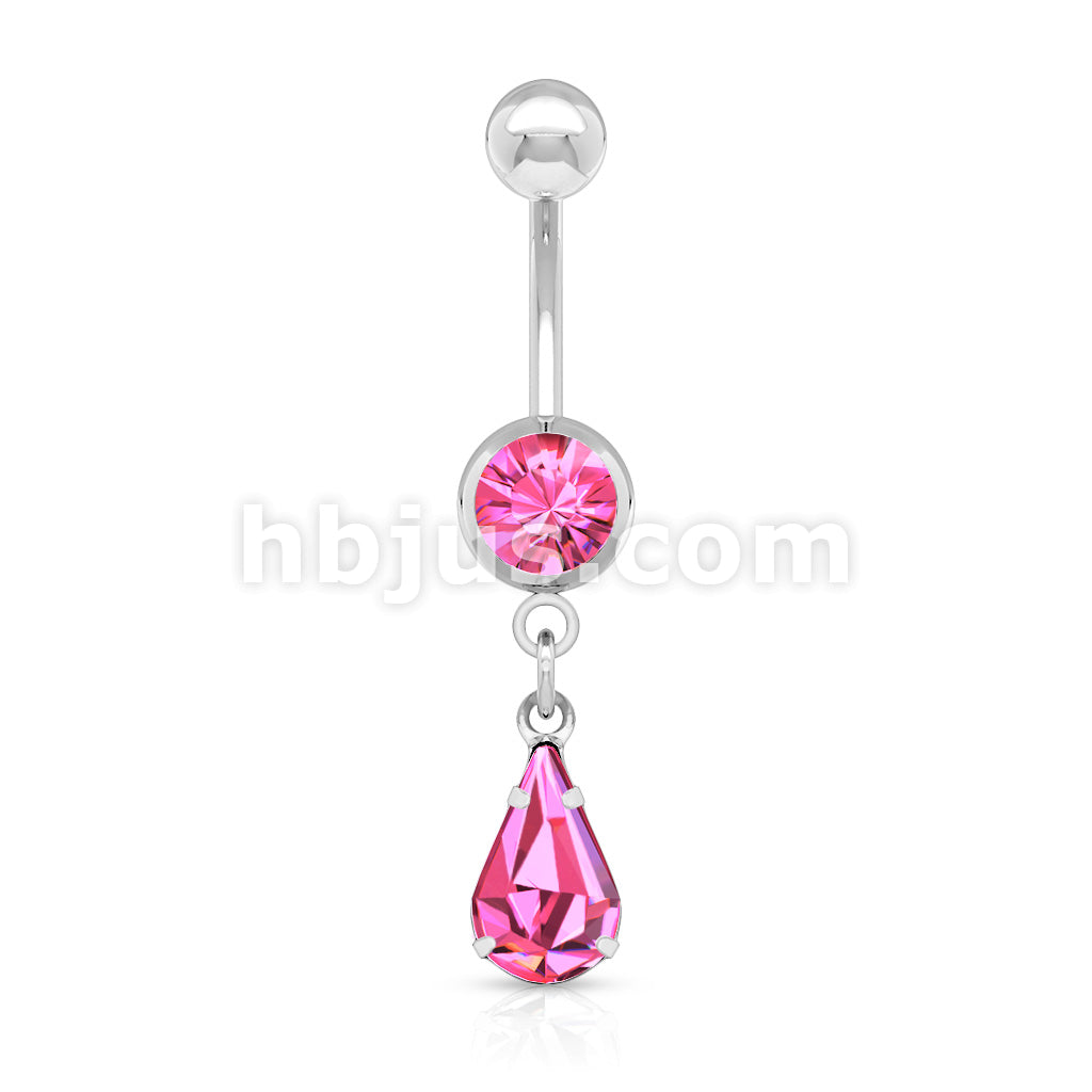316L Surgical Steel 316L Surgical Steel Tear Drop Dangle Charm Belly... - Image 5