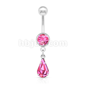 316L Surgical Steel 316L Surgical Steel Tear Drop Dangle Charm Belly... - Image 5