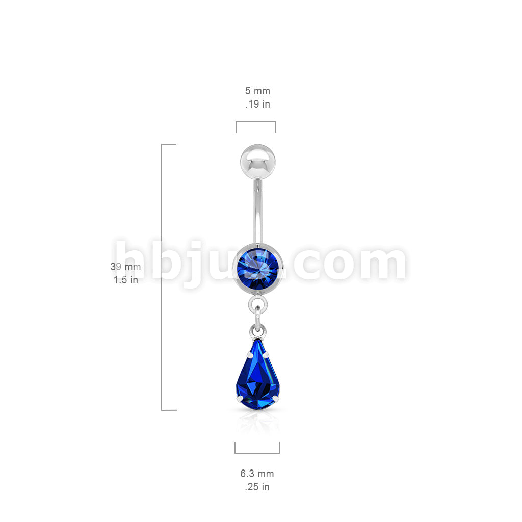 316L Surgical Steel 316L Surgical Steel Tear Drop Dangle Charm Belly... - Image 6