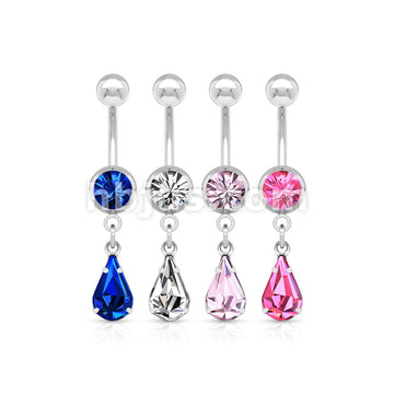 316L Surgical Steel 316L Surgical Steel Tear Drop Dangle Charm Belly... - Image 7