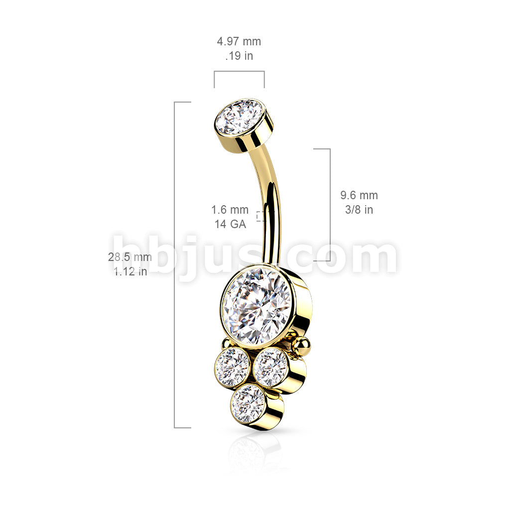 Round Cluster CZ Set with Internally Threaded CZ Top 316L Surgical... - Image 8