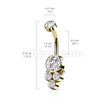 Round Cluster CZ Set with Internally Threaded CZ Top 316L Surgical... - Image 8