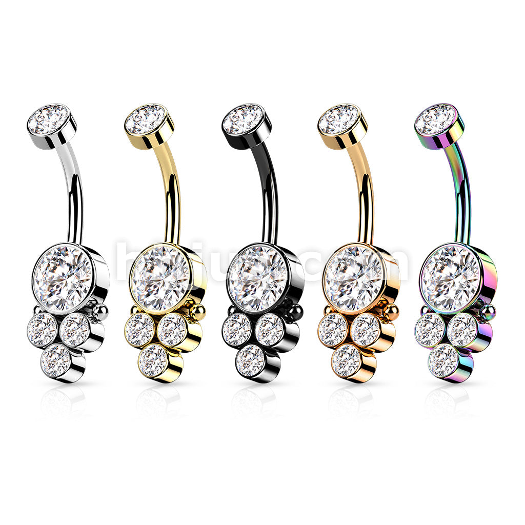 Round Cluster CZ Set with Internally Threaded CZ Top 316L Surgical... - Image 9