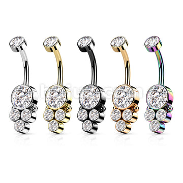 Round Cluster CZ Set with Internally Threaded CZ Top 316L Surgical... - Image 9