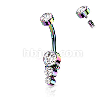 316L Surgical Steel Triple CZ Round Cluster Dropdown With Internally... - Image 7