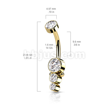 316L Surgical Steel Triple CZ Round Cluster Dropdown With Internally... - Image 8