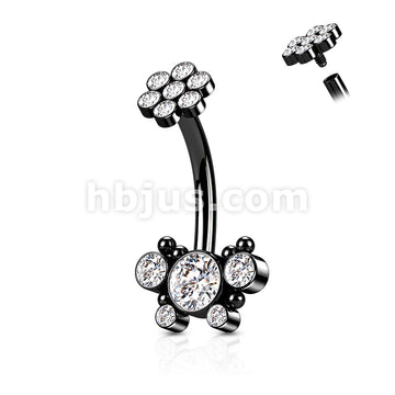 316L Surgical Steel 5 CZ Butterfly and Ball Cluster With Internally... - Image 5
