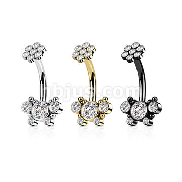 316L Surgical Steel 5 CZ Butterfly and Ball Cluster With Internally... - Image 7