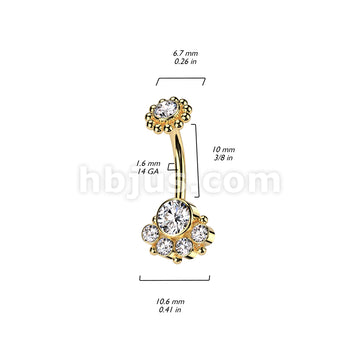 5 Round Bezel Set CZ With Balls and Bezel Set CZ Center and Beaded Ball... - Image 5
