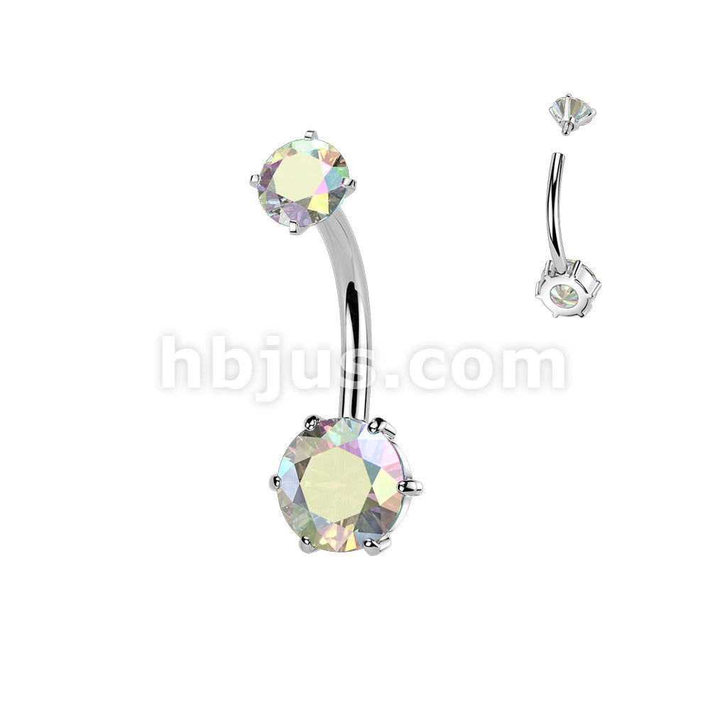316L Surgical Steel All 316L Internally Threaded 6-Prong Set Round CZ... - Image 2