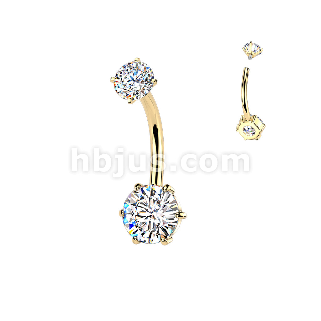 316L Surgical Steel All 316L Internally Threaded 6-Prong Set Round CZ... - Image 4