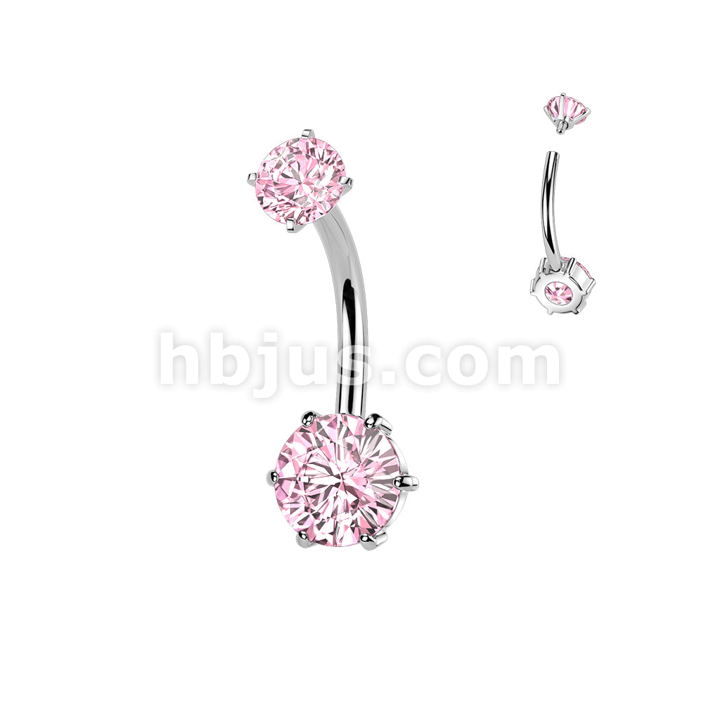 316L Surgical Steel All 316L Internally Threaded 6-Prong Set Round CZ... - Image 6