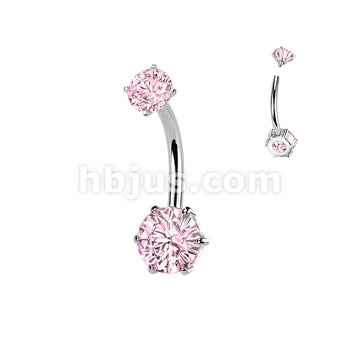 316L Surgical Steel All 316L Internally Threaded 6-Prong Set Round CZ... - Image 6