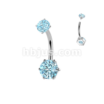 316L Surgical Steel All 316L Internally Threaded 6-Prong Set Round CZ... - Image 7