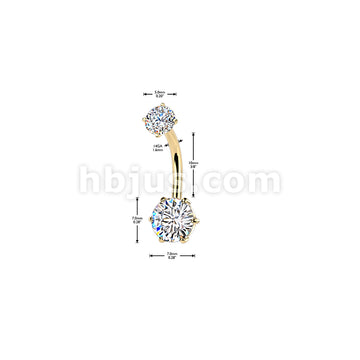 316L Surgical Steel All 316L Internally Threaded 6-Prong Set Round CZ... - Image 8