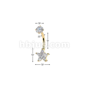 316L Surgical Steel All 316L Internally Threaded Prong Set Star CZ... - Image 4